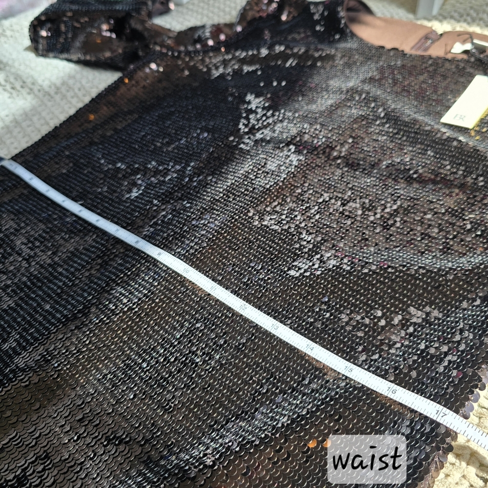 Banana Republic | Large | Chocolate Brown Stretch-Sequin Mini Dress - Picture 13 of 15
